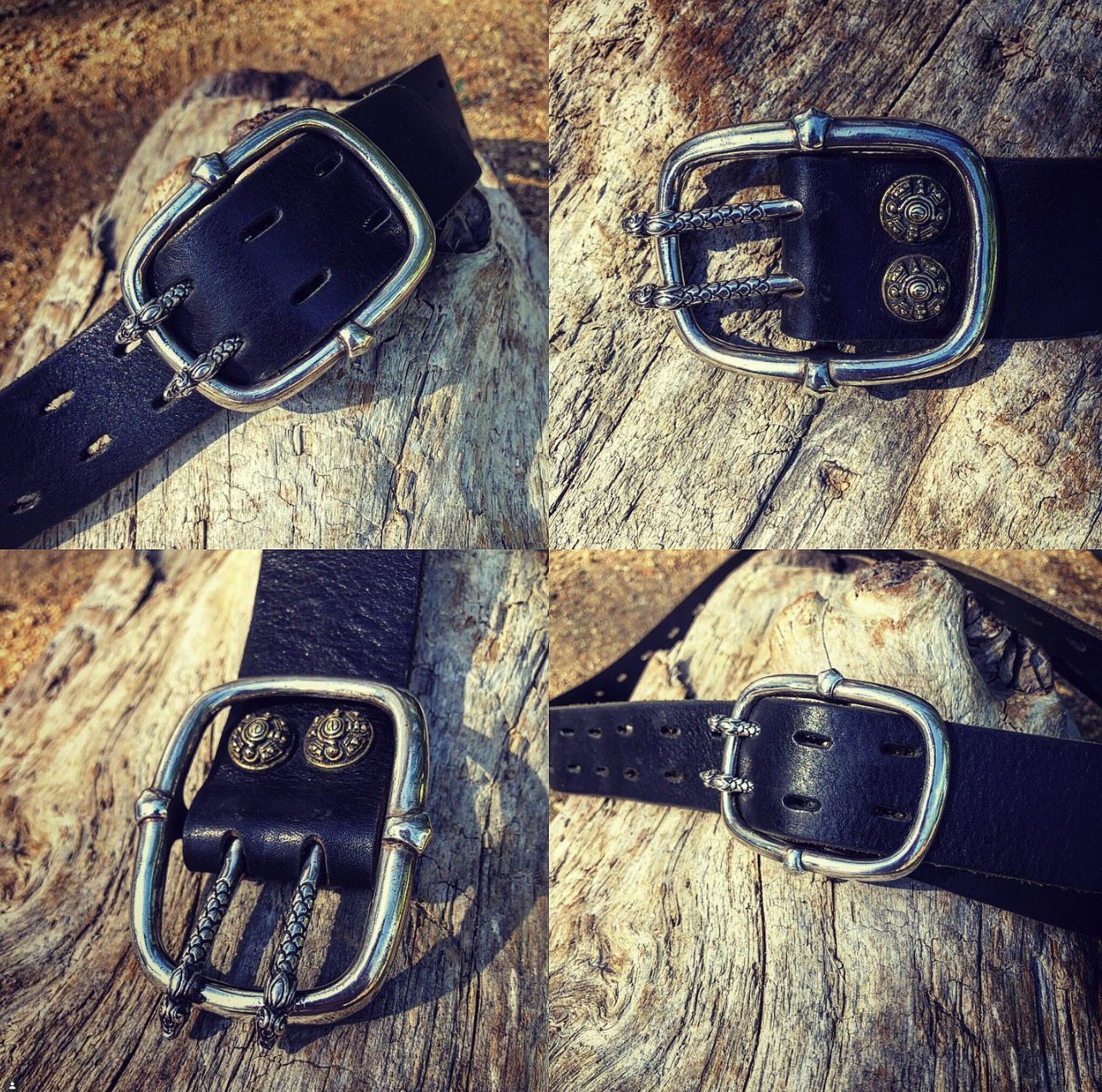 Hand-cast sterling silver buckle details